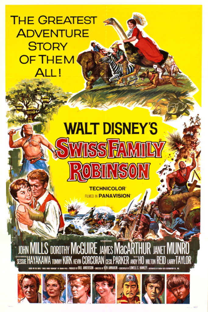 Swiss Family Robinson 1960, John Mills, Dorothy McGuire, James MacArthur , Adventure, Family